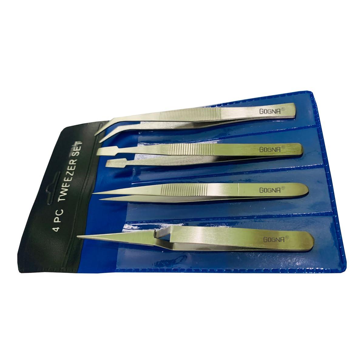 GOGNA GOGNA DIY, HOBBY TWEEZER SET OF 4 PCS
