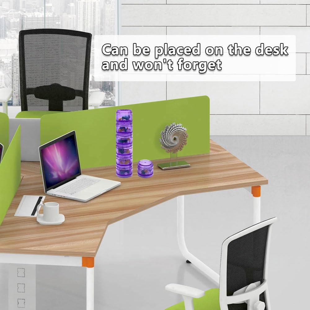 HaiSea HaiSea Weekly Travel Pill Planner-Monthly Pill Organizer, Daily Month Pill Box-Separate AM/PM Compartments Colors Vary (Purple)