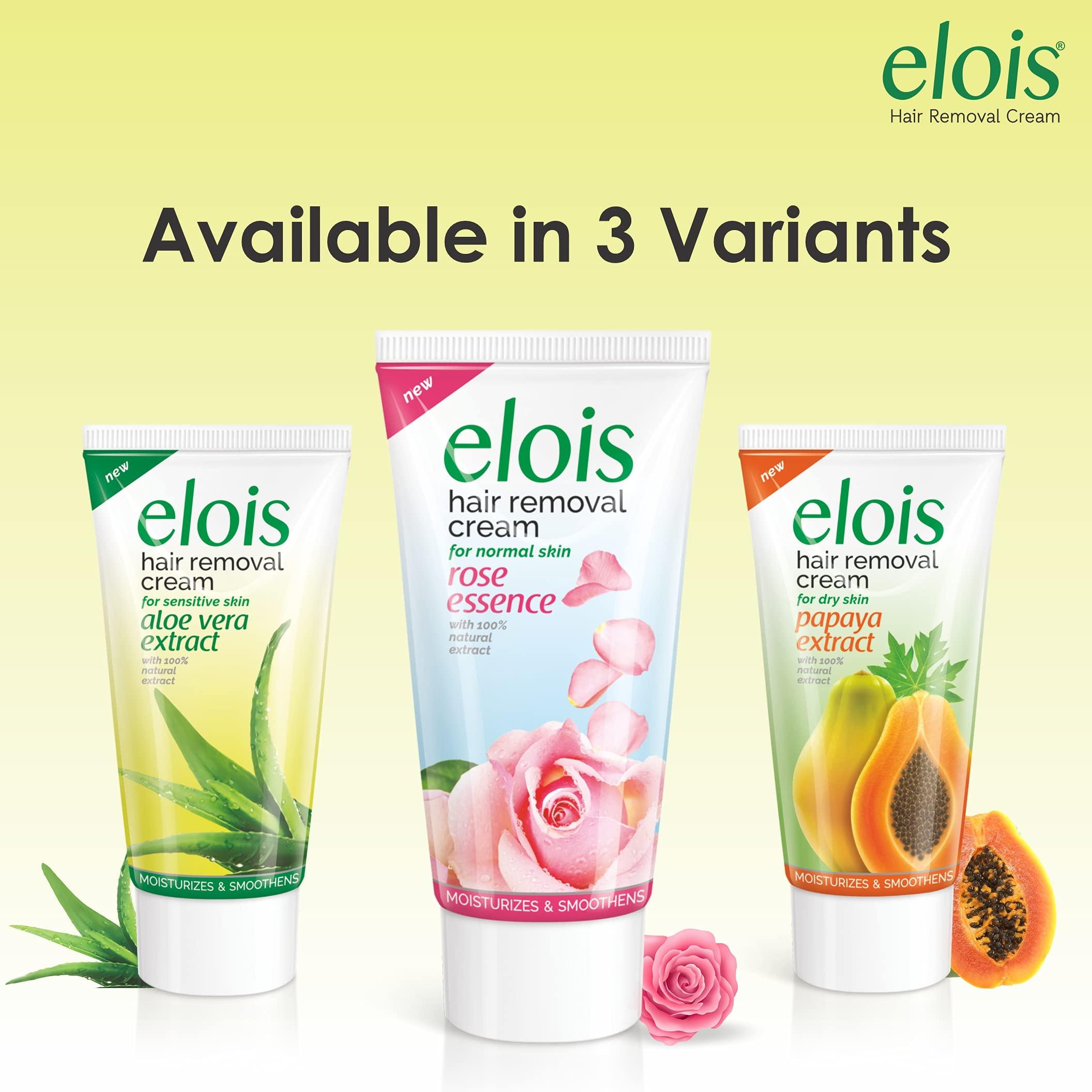 elois Elois Hair Removal Cream for Women | Hair Remover Cream for Bikini Area & Private Parts | Silky Soft Skin with Aleo Extract Essence | 25g (Pack of 4) | For Legs, Underarms & Arms