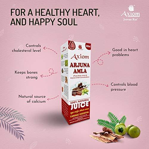 Axiom Axiom Arjuna Amla Juice 500ml | Natural Source of Calcium | Controls Blood Pressure | Control Cholesterol Level | No Added Sugar | 100% Natural WHO GMP Certified