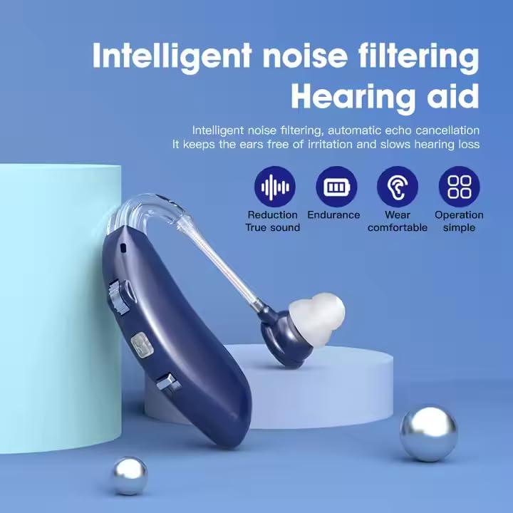FASTWELL Fastwell F40 Hearing Aids Amplifier, Digital Sound Amplifier, Rechargeable for Adults Senior Small Sound Amplifier Noise Reduction and Feedback Cancellation (Blue)