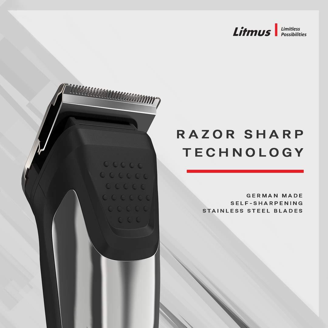 Litmus LITMUS Men Precision Beard Trimmer PT-101(Luxury Edition, Chrome), Waterproof | Corded & Cordless | Run Time: 70 Mins