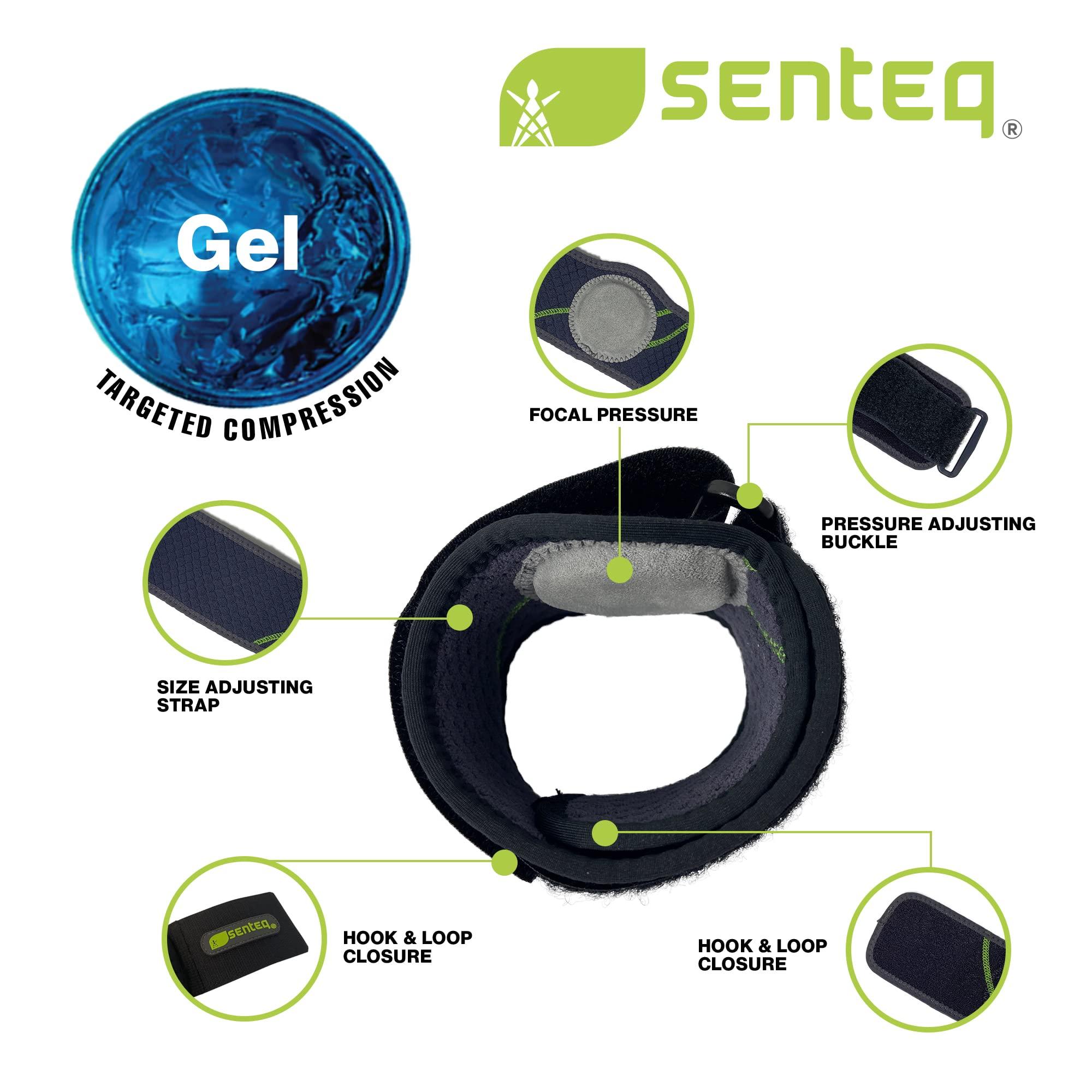 SENTEQ SENTEQ Tennis Elbow Brace Tendonitis for Men Women - Golfers Ulnar Nerve Entrapment - Golf Fitness Support Arm Compression Sleeve for Cubital Tunnel Syndrome - Bursitis Hinged Tennis Elbow (Black)