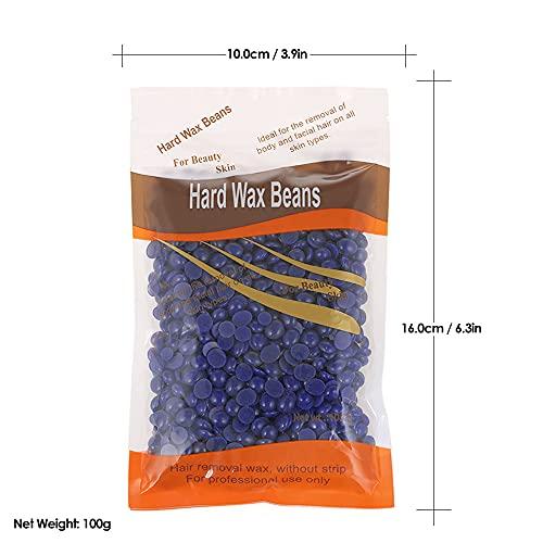 POOWE Hair Removal Wax Bean Body Hair Remover Hard Wax Beans No Strip Depilatory Hot Hard Wax Hair Removal Bean (Purple)-POOWE