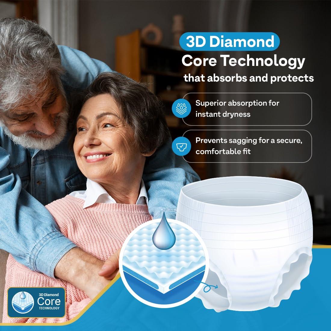 ELDURO ELDURO Adult Diaper Medium Size | 61-115 cm (24\" - 45\") | Pant Style, Adult Diapers, Adult Diaper Pants, Adult Diapers M Size, Unisex, Leakproof, 14hr Overnight Protection - Pack of 1 (10 counts)