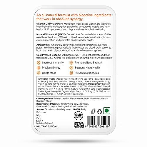 Wellbeing Nutrition Wellbeing Nutrition Melts Vegan Vitamin B12 with Vitamin D3 + K2 (MK-7) - 60 Oral Thin Strips