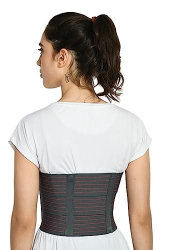 ZEDAN ZEDAN Abdominal Belt For Tummy Reduction After Delivery | Ideal for Slimming Waist, Lower Back Pain Relief | Breathable Belt for Men & Women | Grey (XXL)