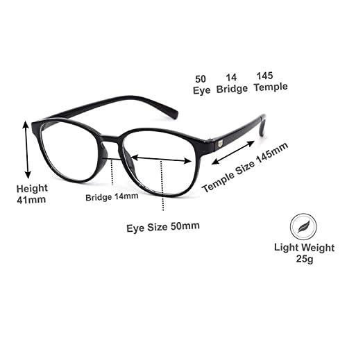 Fision Fision Progressive Reading Glasses For Men Women AntiGlare Reading Glasses Color Round Frame Distance Zero +1.00 TO +3.00 (Distance Plano (0) Power/Reading +2.50, Progressive (Anti-Glare) Glasses)