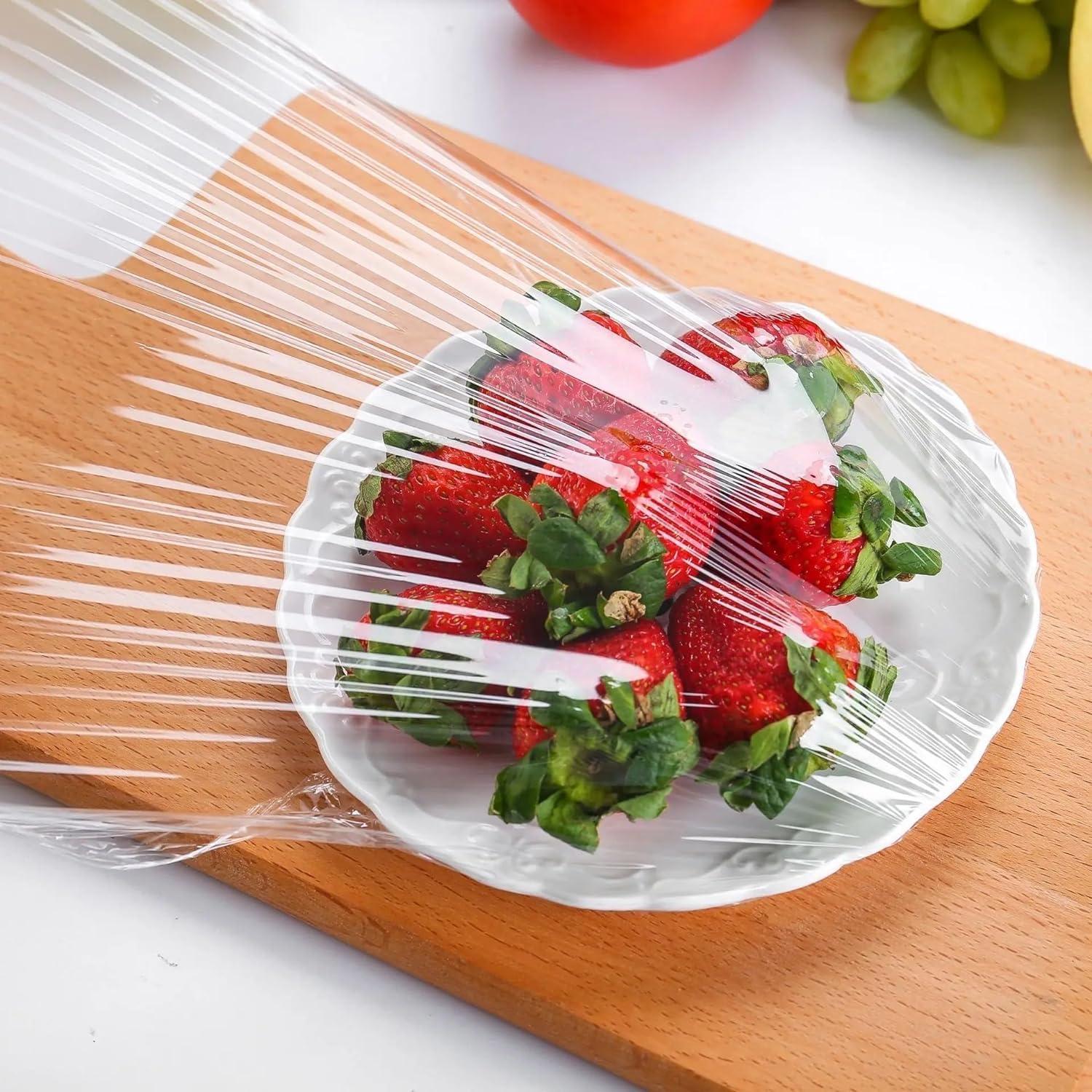 DMFS DMFS Multipurpose Biodegradable Cling Food Wrap for Food Wrapping, BPA Free Cling Bio wrap Roll, Non-Stick, Ideal for Cafe, Restaurants, Bakery Shops, Schools