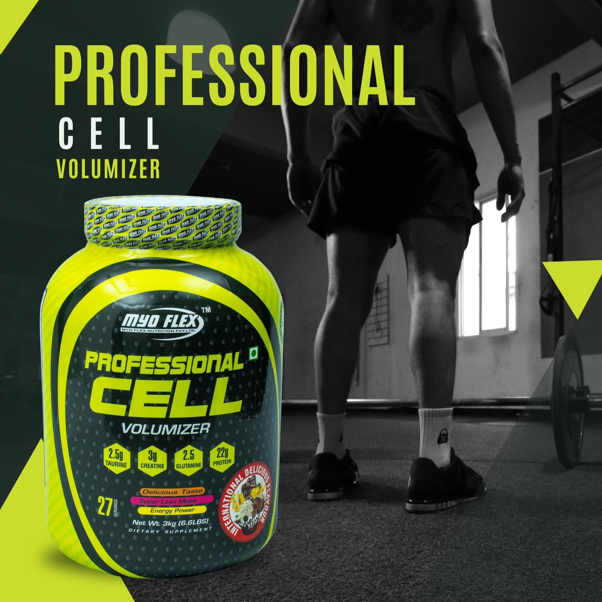 MYO FLEX MYO FLEX Professional Cell Volumizer | Dietary Supplement | Energy Powder | Mass Gainer | Muscle Building & Growth (3 KG)