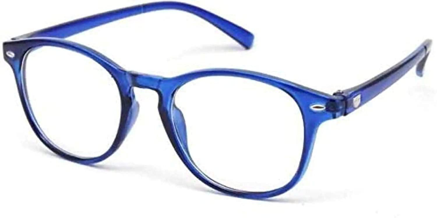FWO FWO Reading Glasses For Men Anti Glare Reading Power Glasses 1.00 1.25 1.50 1.75 2.00 2.25 2.50 2.75 3.00 3.25 3.50 3.75 4.00 Blue Round For Unisex (1.75)