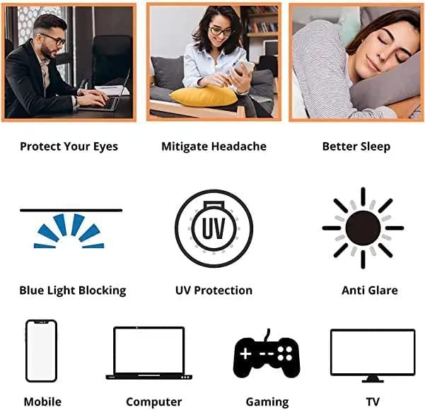 LUXURIA LUXURIA Unisex READING/COMPUTER Glasses, Anti Eyestrain, Computer, Reading, Gaming Glasses for Kids and Teens