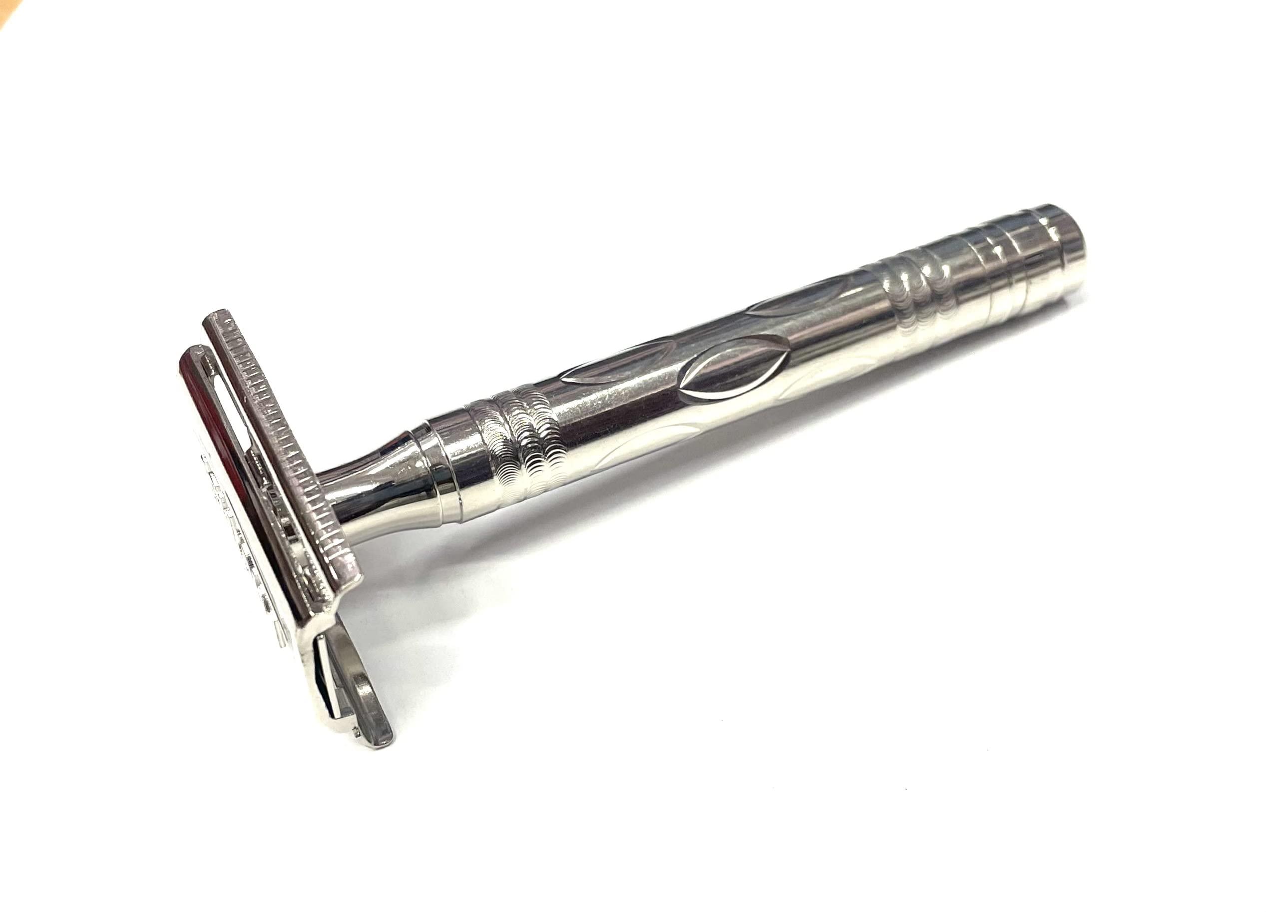 Ashoka Ashoka Men Double Edge Brass Safety Razor (Silver) - A558