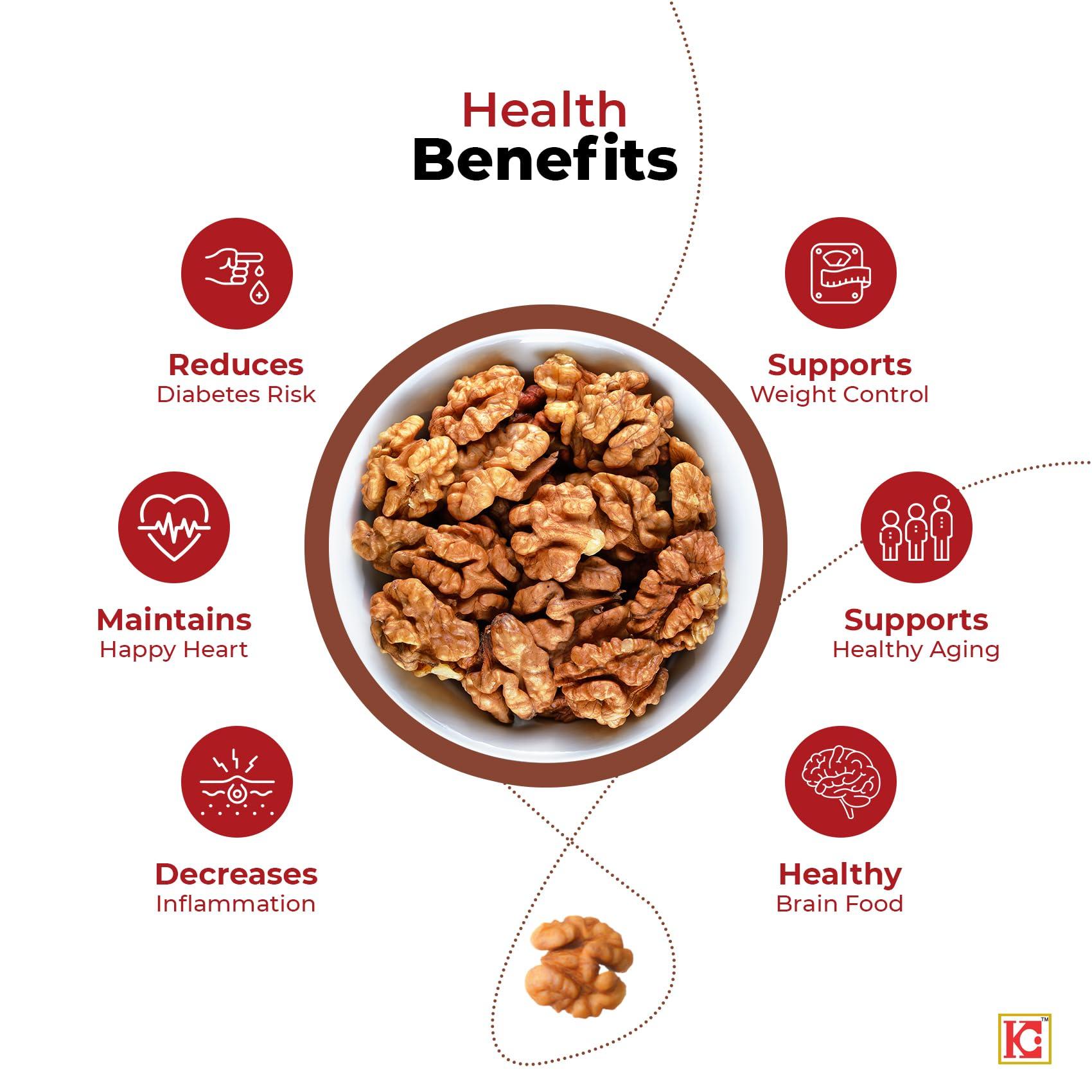 GO Go Crackers Kashmiri Brown Halves Walnuts Kernels (Without Shell) -Pack of 3 x250 g| Walnuts Dry Fruits | Organic Walnuts | Walnuts Kernels for Snacking & Baking