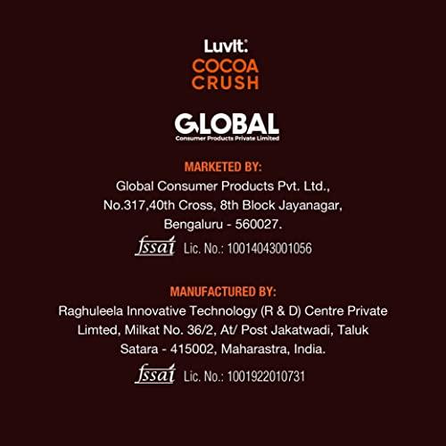 LuvIt. LuvIt Cocoa Crush - Cocoa Powder | Unsweetened, Vegan, Gluten Free | Perfect for Baking Cakes, Cookies | Shakes, Smoothies, Frosting making | Pack of 3-95g each