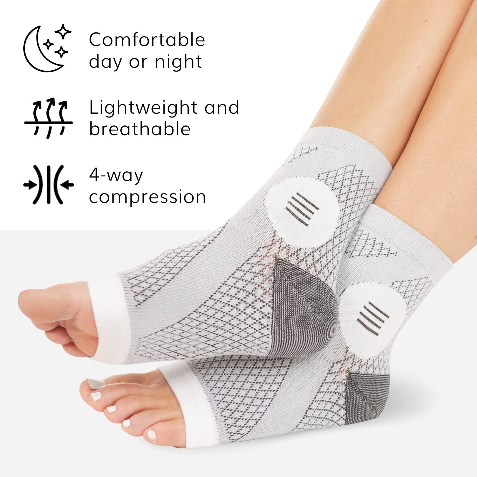 BraceAbility BraceAbility Neuropathy Socks for Women and Men - Toeless Compression Foot Neuropathy Socks, Peripheral Neuropathy Socks, Diabetic Neuropathy Socks, Arthritis Socks (XL - Gray)