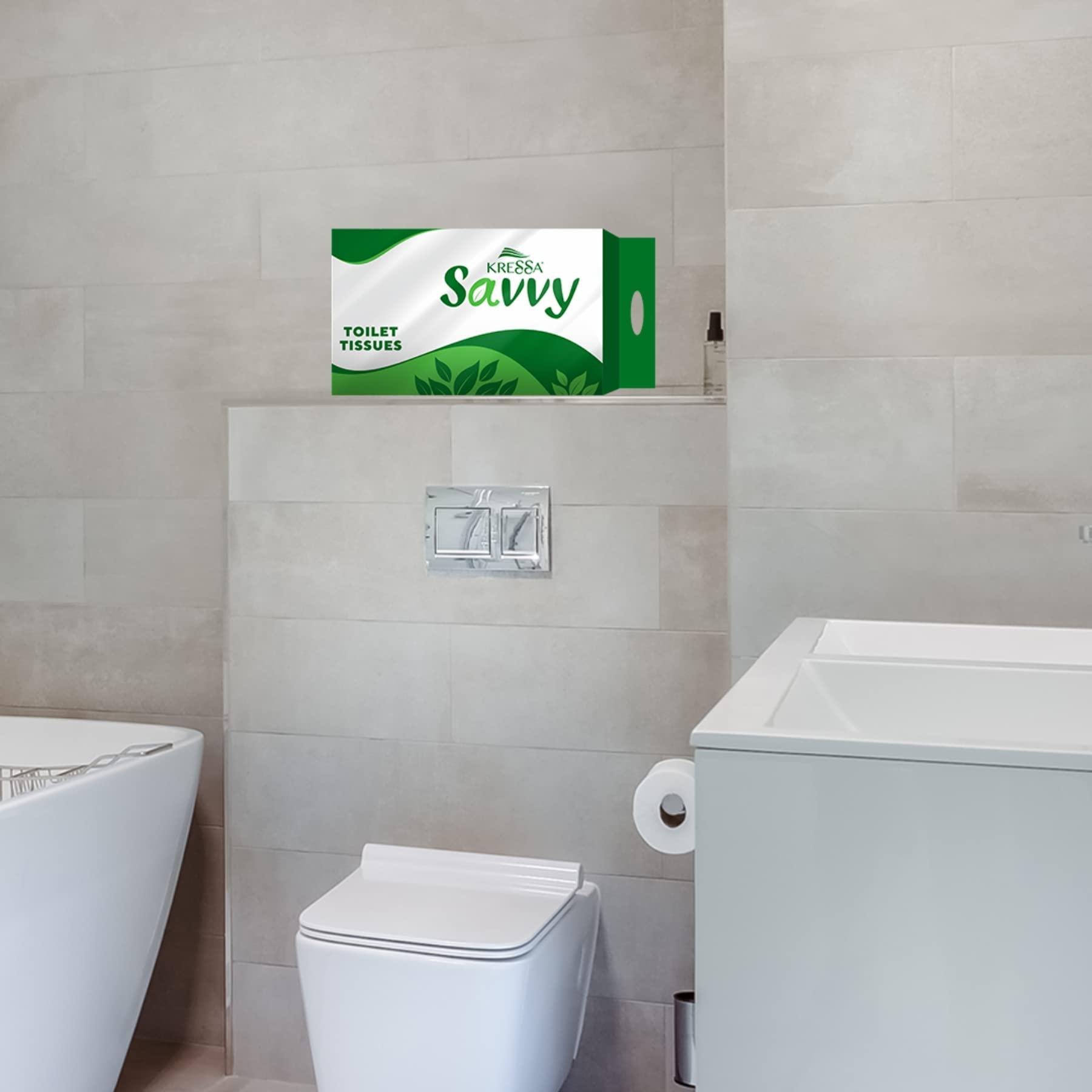 KRESSA Kressa Savvy 2 Ply Toilet paper Roll | 6 Rolls Per pack | Total 18 Rolls 3240 Pulls (Pack Of 3)