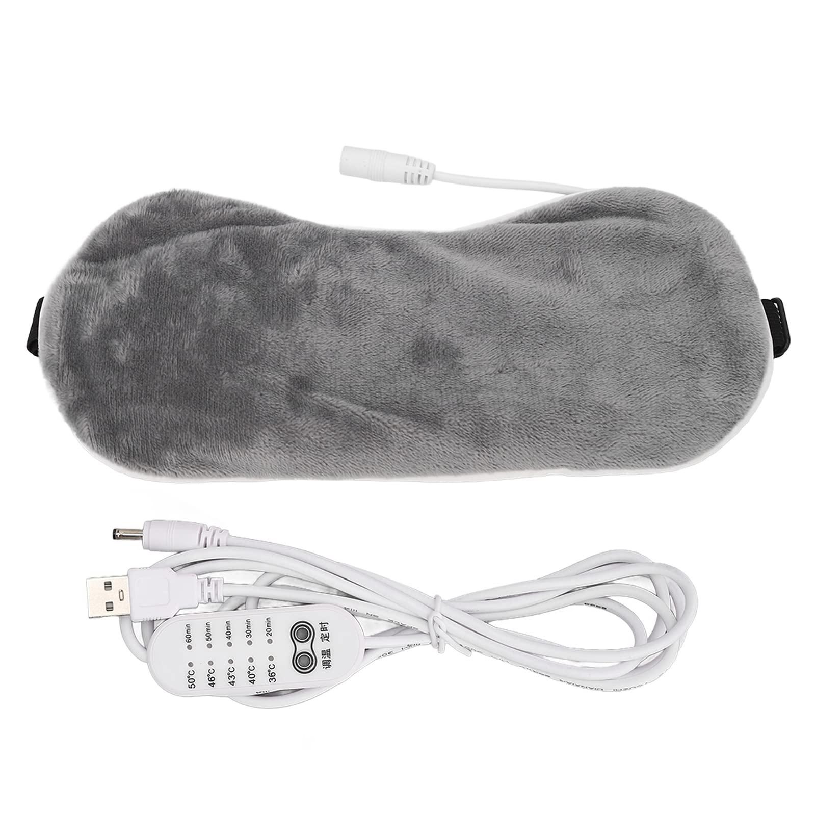 DUHJ Heating Blindfold, Electric Nourish Eyes 5 Gear USB Blindfold Blackout for Sleeping for Teachers (Gray)