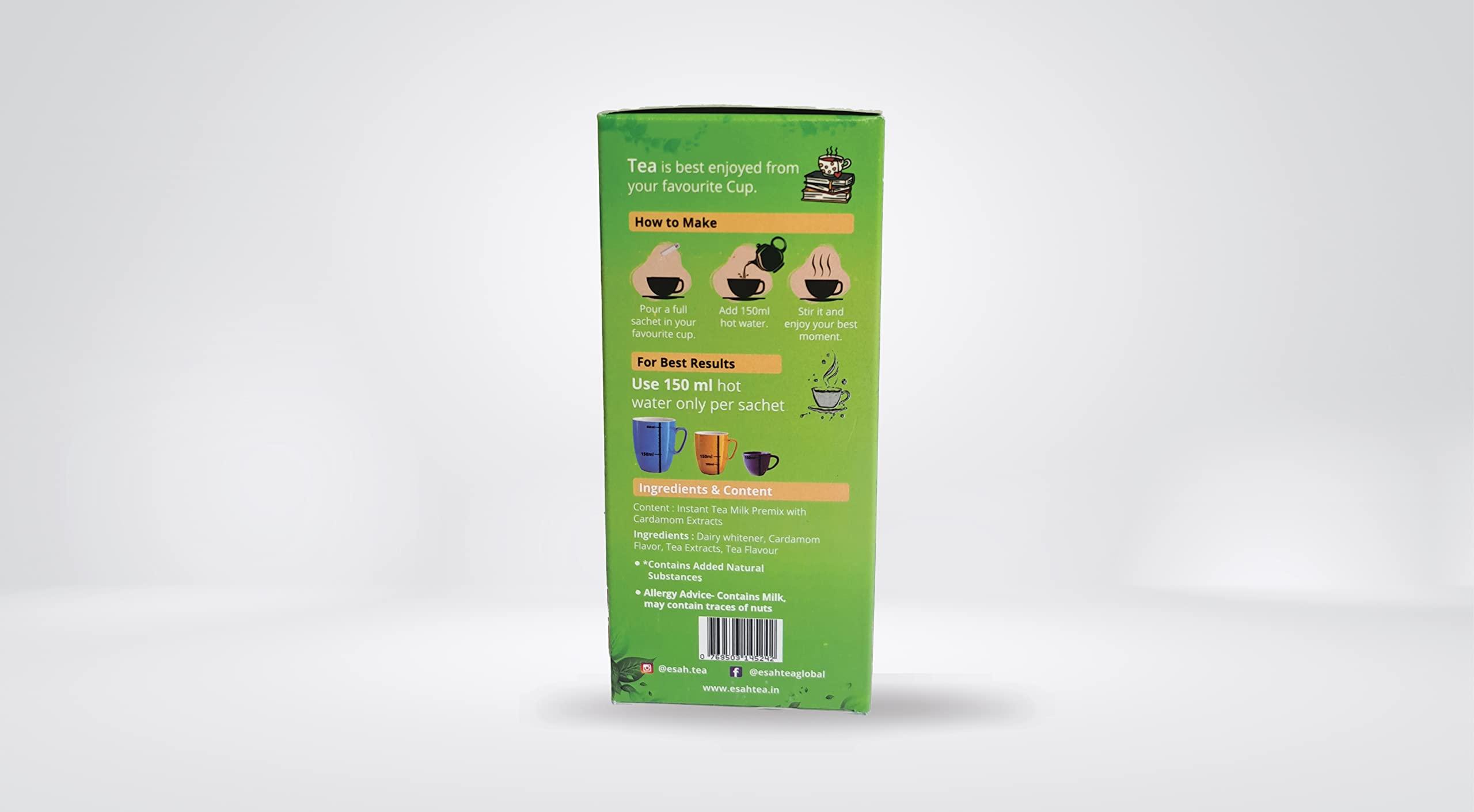 sah - Handcrafted, Organic, True sah INSTANT CARDAMOM CHAI NO ADDED SUGAR | Instant Tea | Assam Tea | Natural | Unique Blend | Aromatic | Rich | Flavoured | Healthy | Tea Leaves | 100