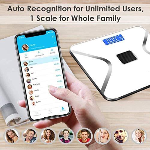 Sisliya Sisliya Body Fat Solar Scale Bluetooth, Digital Body Weight Bathroom Scales Weighing Scale with Smart BMI Scale, Body Composition Monitors with Smartphone App Baby Weight Machine For Hospital