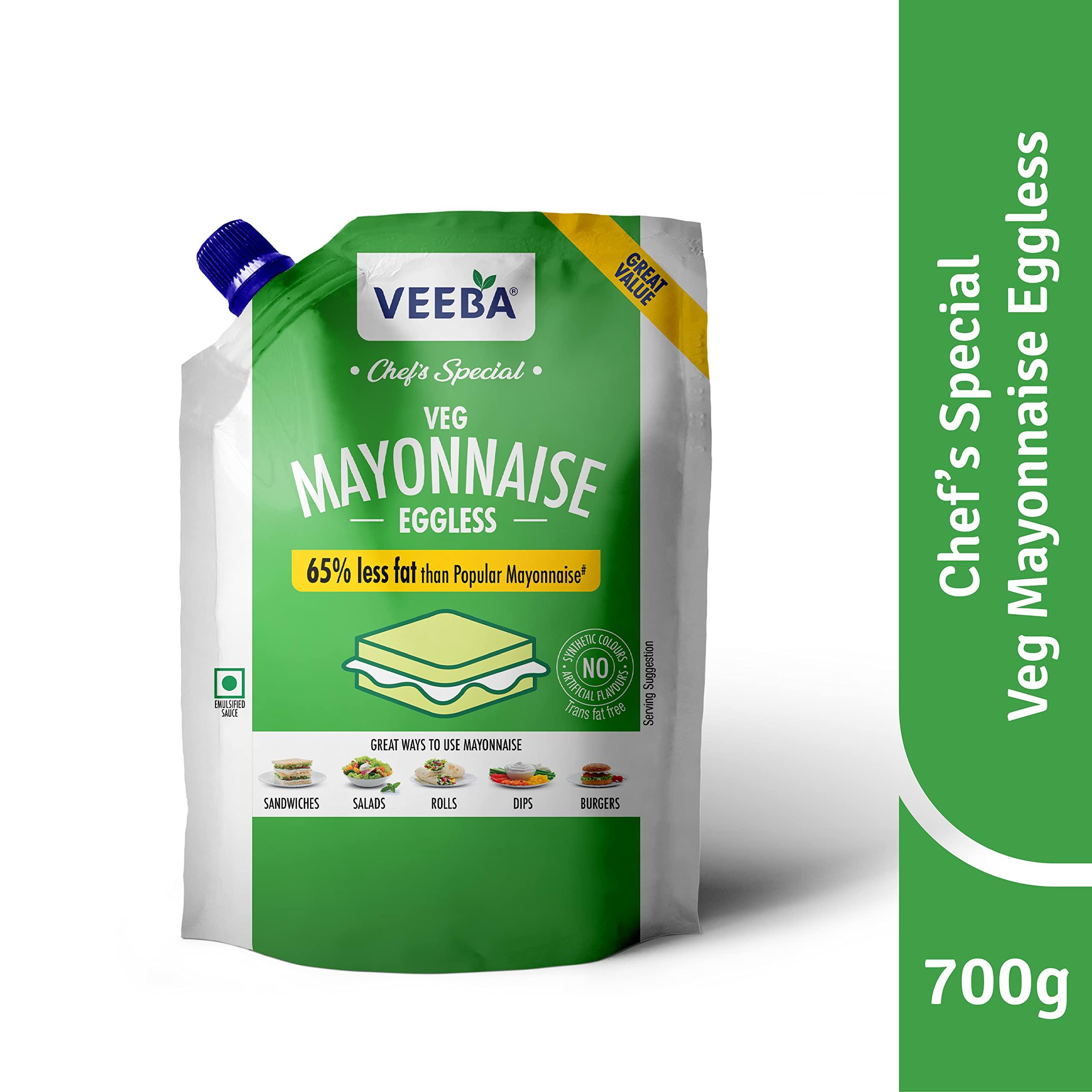 VEEBA Veeba Eggless Mayonnaise (700g) I Veg Mayonnaise I 100% Vegetarian Mayo I Extra Creamy and Delicious I Rich and Thick Texture I Dip, Spread and Dunk & veeba pasta pizza sauce 280g