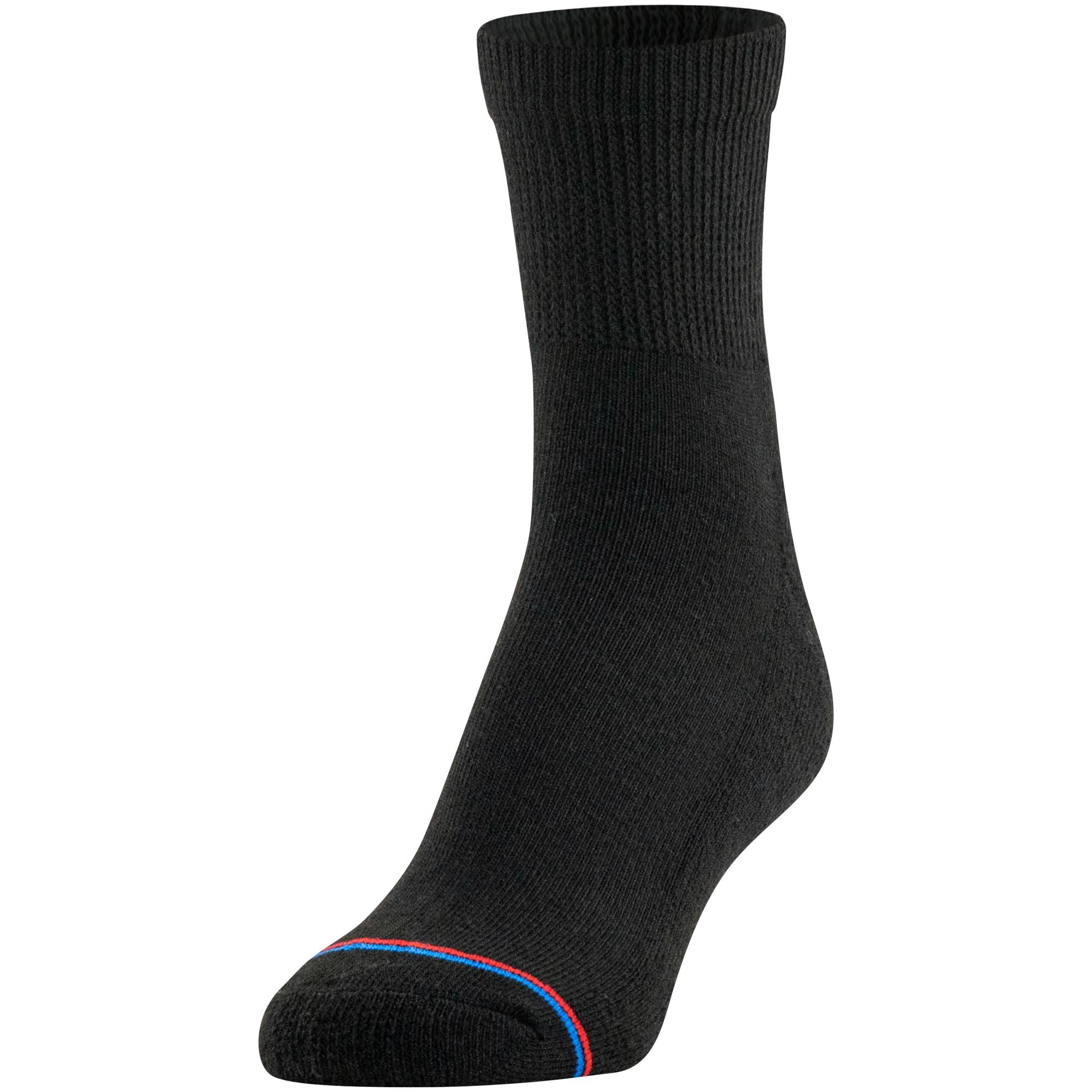 MediPeds MediPeds Men\'s Polyester 8 Pack Diabetic Quarter Socks With Non-Binding Top, Black, Quarter Length Shoe Size: 9-12