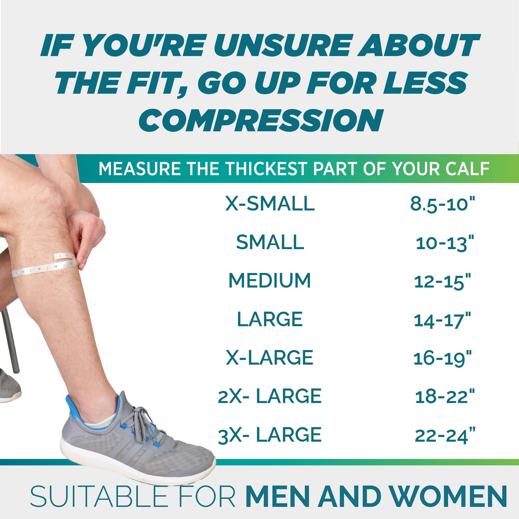 Run Forever Sports Run Forever Sports Leg Calf Compression Socks for Runners, Shin Splint, Varicose Vein & Calf Pain Relief , Cycling, Maternity, Nurses (Black, Large)