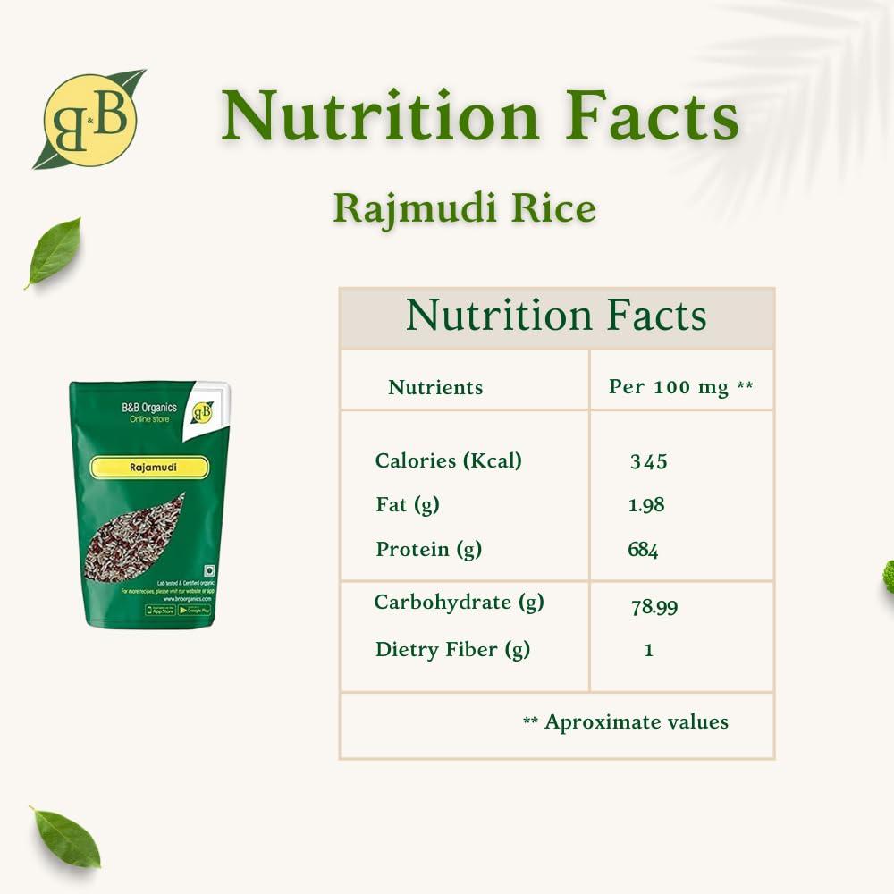 B&B Organics B&B Organics Hand-Pounded Rajamudi Rice (10 kg)/Certified Organic/Nutrient Rich Rice/Rajamudi Arisi