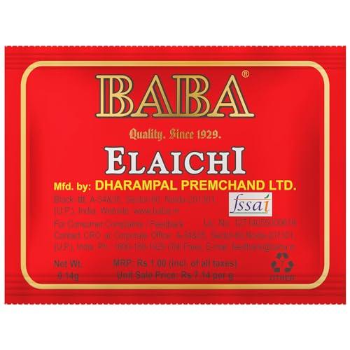 BABA ELAICHI BABA ELAICHI Silver Coated Saffron Blended Elaichi - Refreshing, Exotic And Aromatic Mouth Freshener - 0.14Gm Pouch (Pack Of 180)