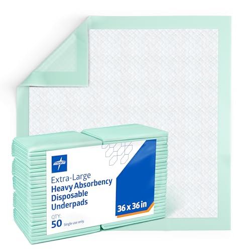 Medline Medline Heavy Absorbency 36\" X 36\" Quilted Fluff And Polymer Disposable Underpads, 50 Per Case, Great Protection For Beds, Furniture, Surfaces