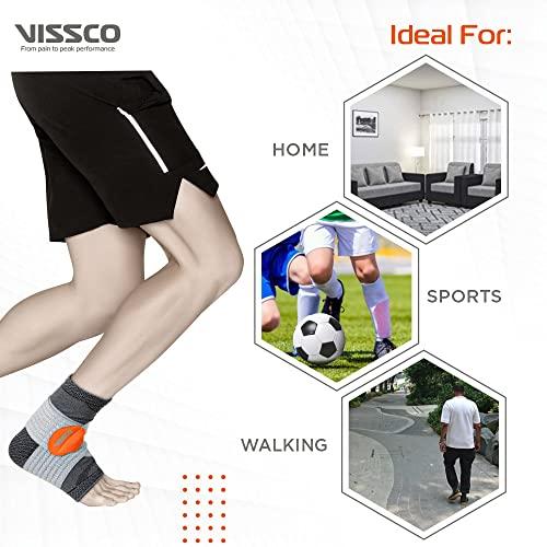 Vissco Vissco Ankler, 2 in 1 Anklet + Binder, Provides support & stability to the ankle for Sprain, Swelling Muscle & Ligament Injuries, Sports Injury- Small (Grey)