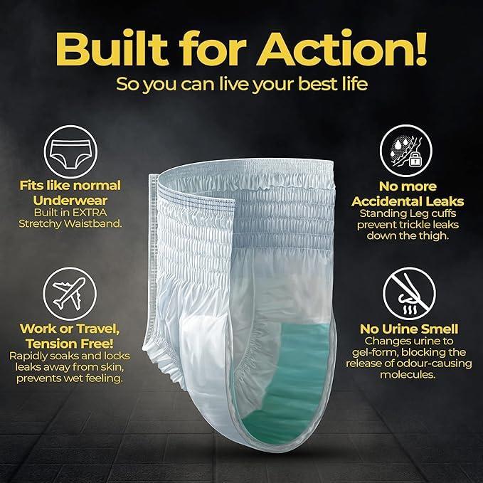 Generic Friends Classic Adult Diapers Pants Style -10 Count/Pack with odour lock and Anti-Bacterial Absorbent Core (Double Extra Large, 50 Count)