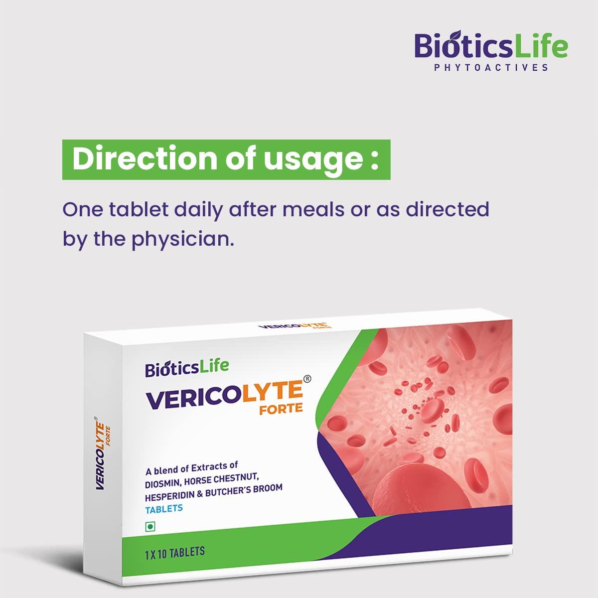 BIOTICSLIFE BIOTICSLIFE Vericolyte Forte, Pack of 30 Tablets for managing spider veins