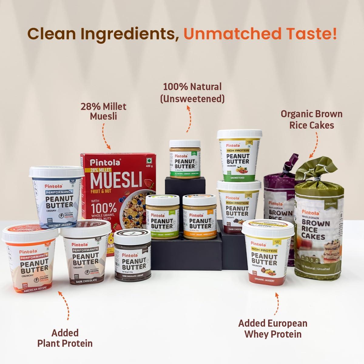 Pintola Pintola All Natural Peanut Butter Crunchy 2.5kg | Unsweetened | 30g Protein | Vegan Peanut Butter, 100% Pure Roasted Peanuts | Non Gmo | High in Protein Spread, Gluten & Cholesterol Free, Nut Butter