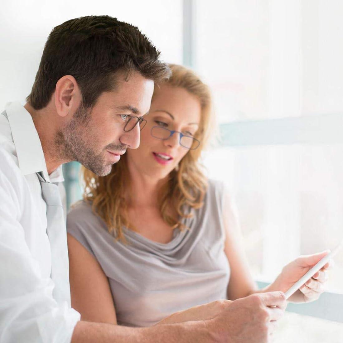 AEC AEC ID Nose Resting Reading Slim Corrective Eyeglasses With Phone Attachable Case (+1.50, Black)