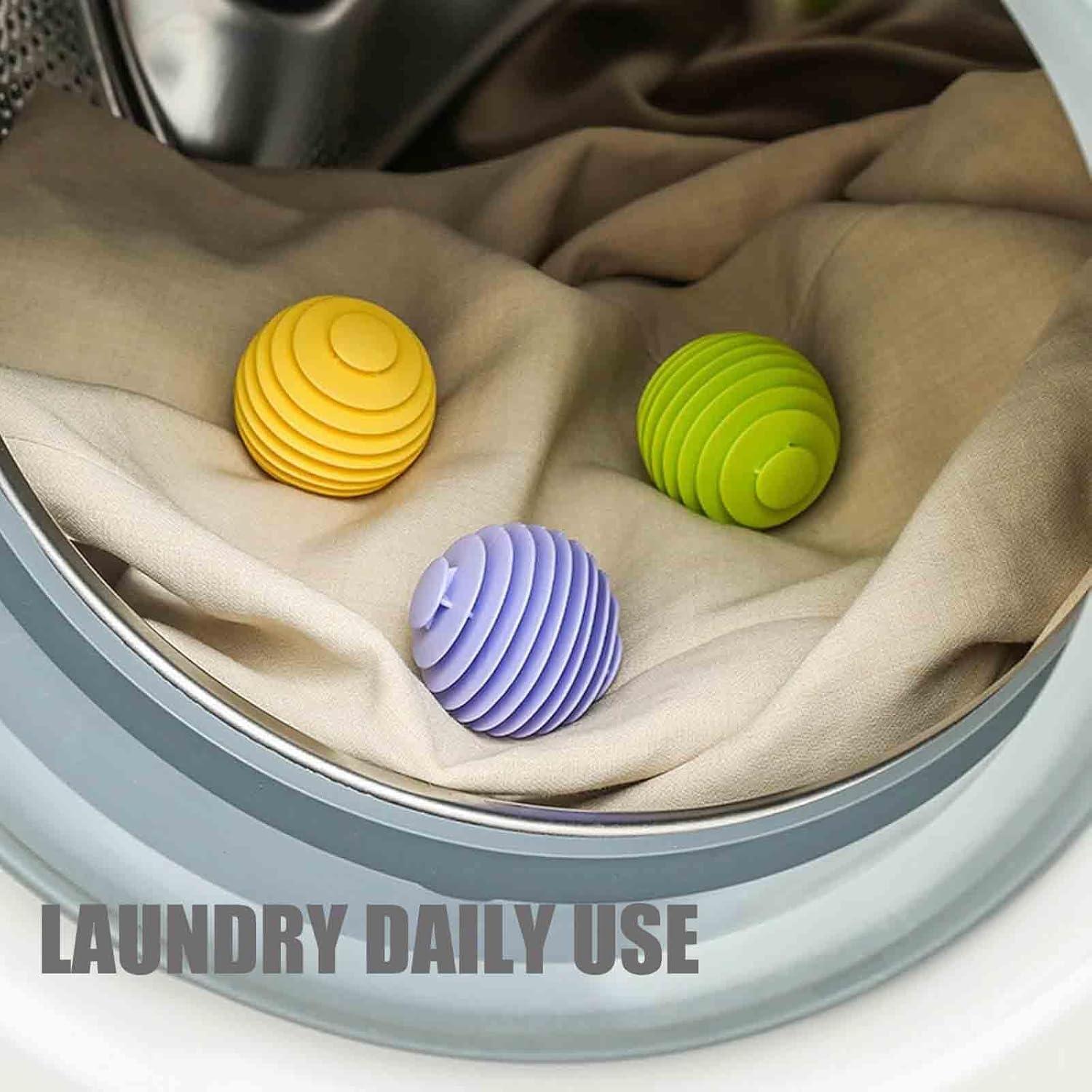 GIOGD GIOGD Laundry Detergent Ball 3 pcs Pods Washing Machine Strong Decontamination Detergent Clothe Liquid Dispenser Ball Reusable Dryer Balls, Soft Gel Laundry Balls Anti-Tangle (Multicolor)