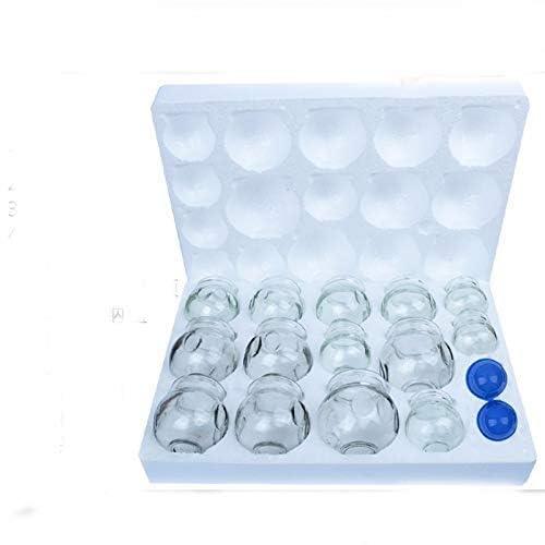 4beauty Therapy 4beauty Therapy Massage Cupping Cup Therapy set | 16 Glass Cups for Acupuncture Cupping Sets Chinese Medical Magnetic Acupuncture Vacuum Cupping Set Professional Cupping Kit