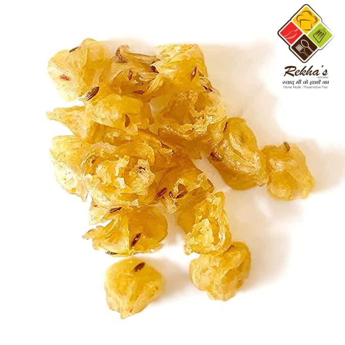 Rekha's Kitchen Home Made Tilori Papad | Charauri | Rice Papad - 200 Grams, pale yellow, 200 g (Pack of 1)