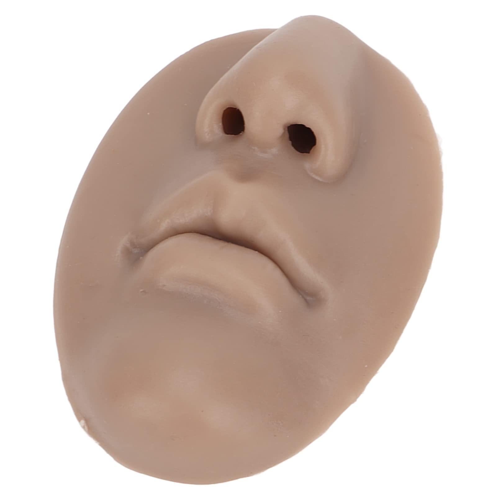FOFY Soft Silicone Nose Model, Silicone Nose Model Compact 3 Flexible Mouth For Salon For Teacher (Dark Skin Color)