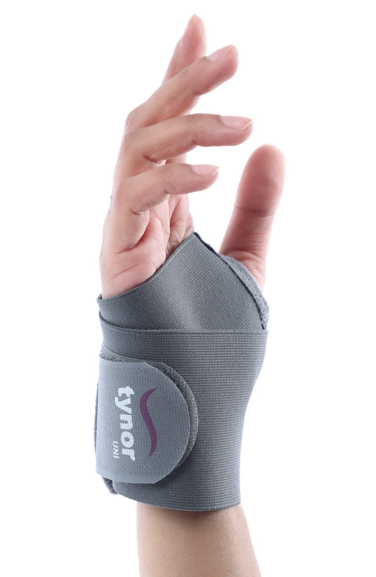TYNOR Tynor Thumb Spica Splint, Grey, Universal Size, 1 Unit & Tynor Wrist Brace with Thumb for wrist support, Grey, Universal Size, Non toxic,1 Unit
