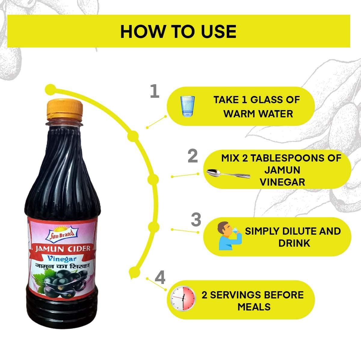 BANDHAL Jamun Vinegar 650 M.L. Naturally Processed Organic Raw Jamun Cider Vinegar (Sirka)