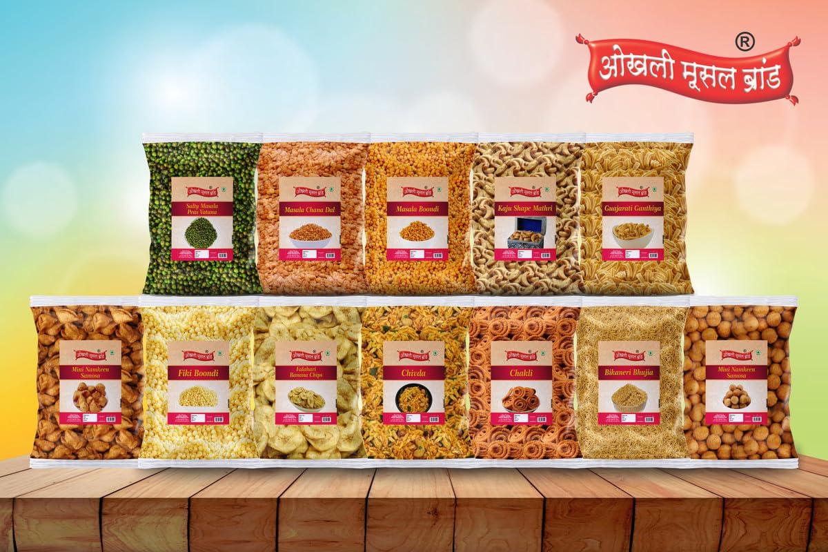 OKHLI MUSAL BRAND OKHLI MUSAL BRAND Dry Jamnagar Mini Kachori Spicy and Crispy Gol Kachaudee | Foodie Favourite||Tasty and Authentic Dry Mini Kachauri Nashta | Filled with daal and spices Fry in Earthnuts oil-1Kg*1Pack