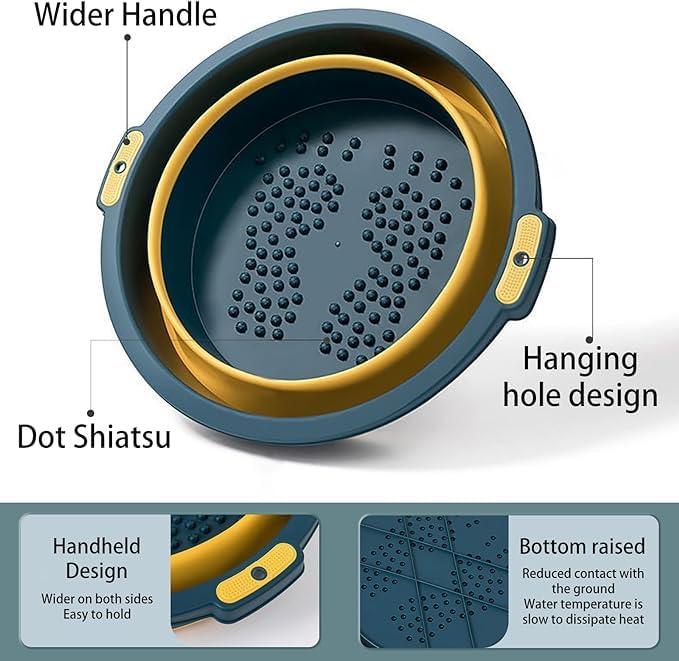 Whixant Whixant Collapsible Foot Bath Basin for Soaking Feet, Foot Spa Bucket with Foot Massage Ball, Space Saving Foldable Foot Soak Bowl for Washing Soaking Feet