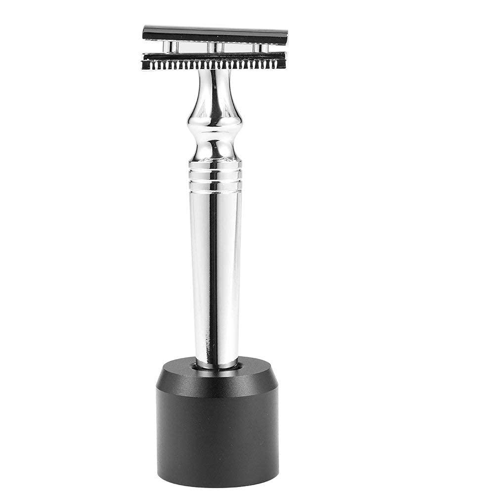 TMISHION 4 colors Razor Shaving Stands,Razor Base Stand,Men’s Shaving Razor Stand,Shaving Brush Stand Simple Metal Safety Razor and Brush Holder Stand Shaver Kit Organizer (3#)