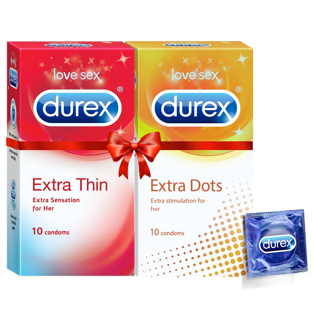 Durex Durex Pleasure Packs (Condoms - 10 Count (Extra Thin) & 10 Count (Extra Dots)