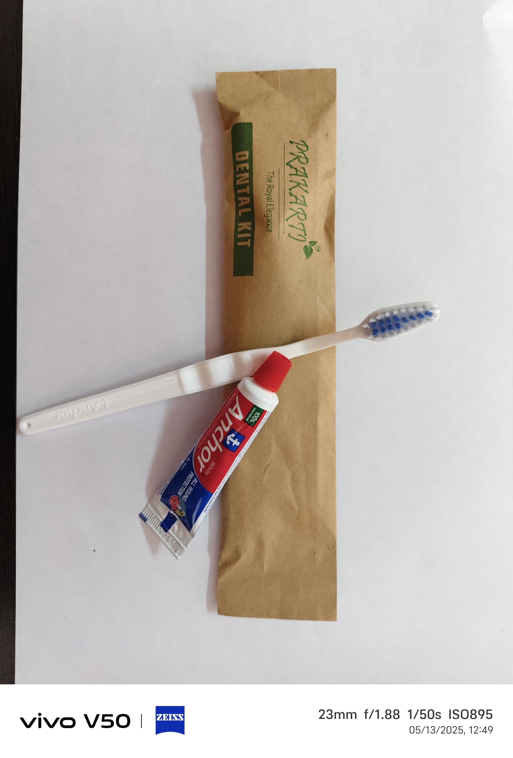 PRAKARTI PRAKARTI Adult Hotel Dental Kit 100 Pcs(1 Manual Toothbrush & 1 Toothpaste)