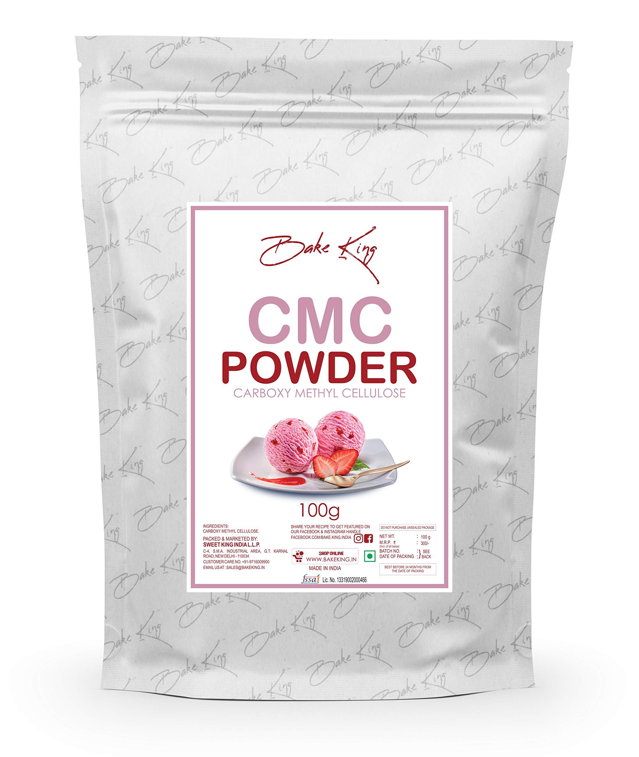 BAKE KING BAKE KING CMC Powder (Carboxymethyl Cellulose) 100G for Ice Creams, Food Grade | Soft, Smooth and Creamy | Raising Ingredient Powder | Instant Ice Creams That Improves Texture & Softness