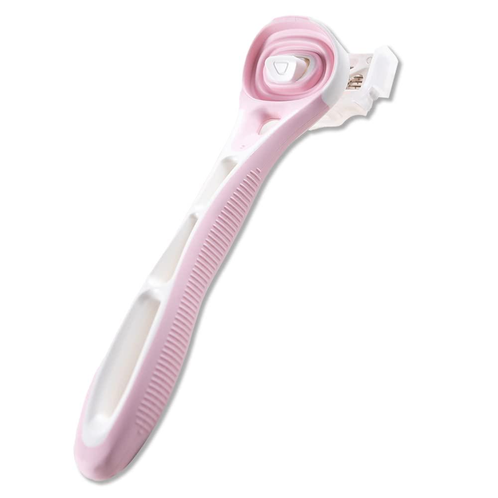 KAI Kai Xfit 5-Blade Body Razor for Women with Aloe Vera Lubricating Strip for Hair Removal Japan-Made Stainless Steel Blades and 3D Pivot Handel,Extra 2 Cartridge's