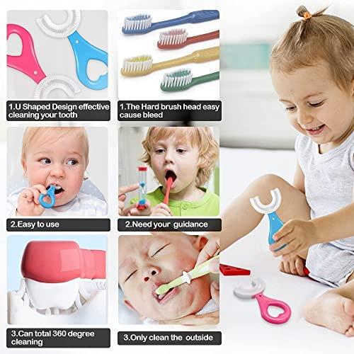 Mishrit Mishrit SILICON KIDS BRUSH | U-Shape Toothbrush with Food Grade for Kids Children Infant of 2-6 Years (Heart Multicolor)