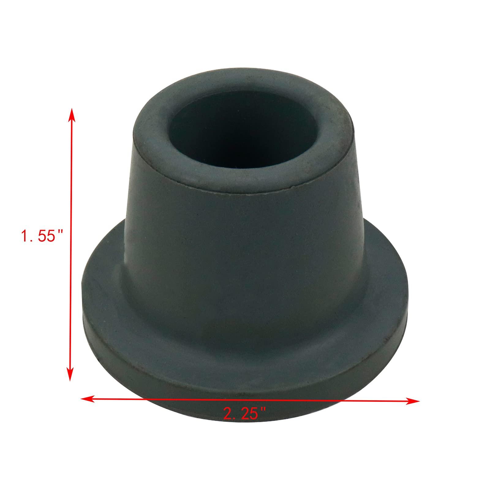 Mcredy Mcredy Rubber Tips for Canes and Walking Sticks 1 Inch Walking Cane Tip Round Rubber Replacement Foot Pad for Walking Cane with Metal Insert Grey Pack of 4